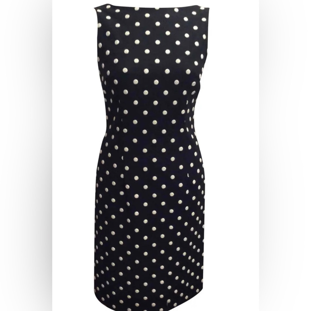 TALBOTS Scallop neck Sleeveless Polkadot Modi Dress Size M